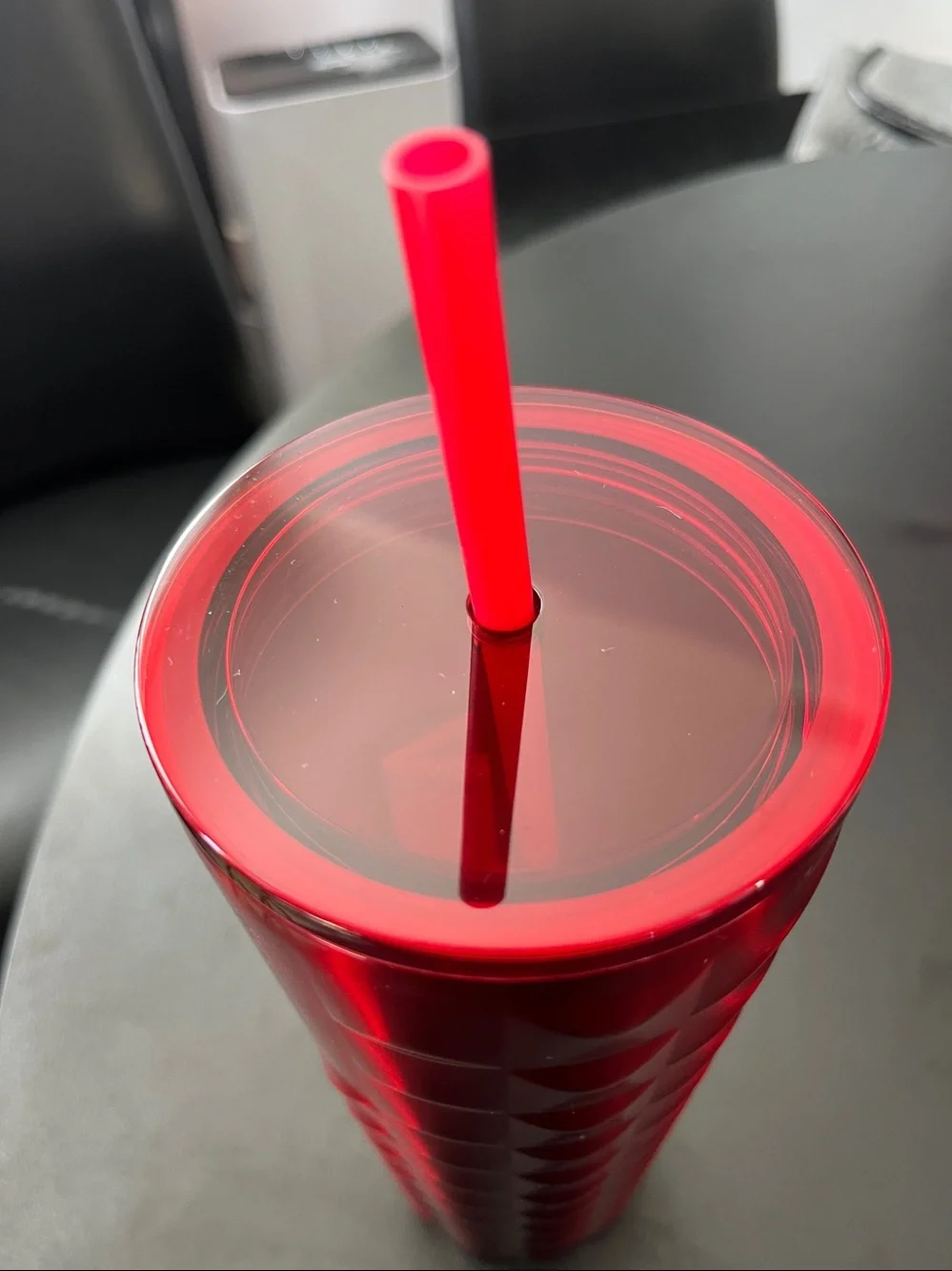 Starbucks Red Stainless Steel Tumbler + Blue Candy Cane Reusable Hot Cup, NEW